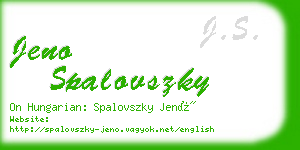 jeno spalovszky business card